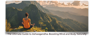 Healthy lady meditating with ashwagandha