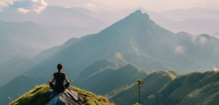 Lady looking at the mountains