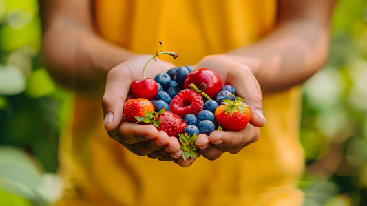 Hand full of berries